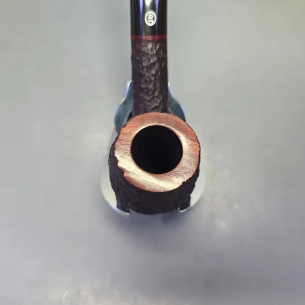 James Upshall Bark Group 6 Partially Rusticated Bent Billiard Estate Briar Pipe, Unsmoked - Image 6