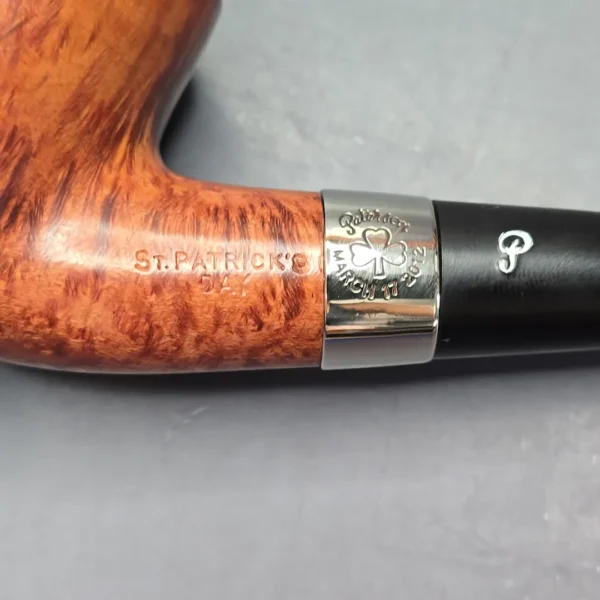 Peterson 2012 St Patrick's Day 68 Smooth Bent Billiard with Nickel (Estate Briar Pipe, Unsmoked - Image 10