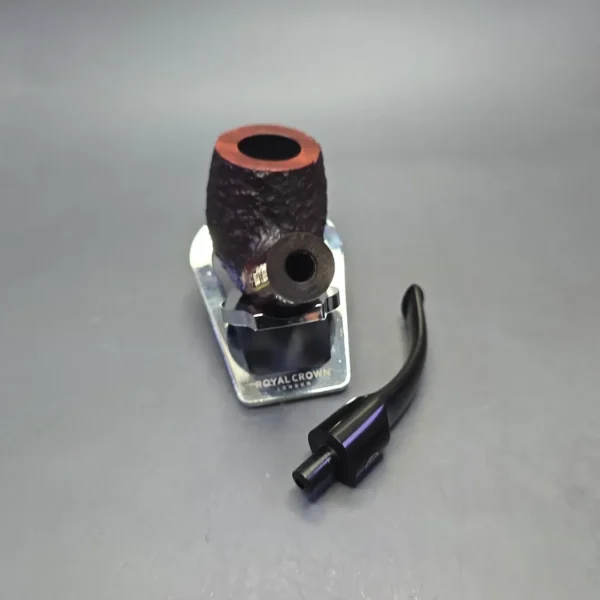 James Upshall Bark Group 6 Partially Rusticated Bent Billiard Estate Briar Pipe, Unsmoked - Image 13