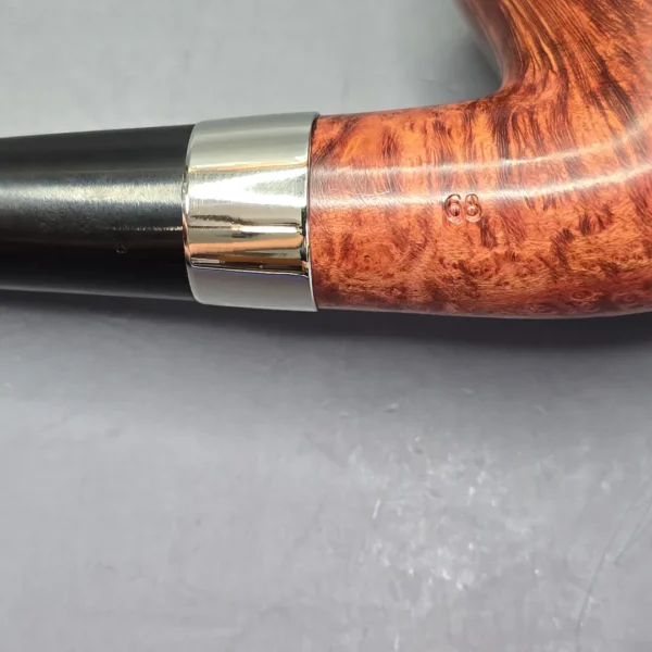 Peterson 2012 St Patrick's Day 68 Smooth Bent Billiard with Nickel (Estate Briar Pipe, Unsmoked - Image 11