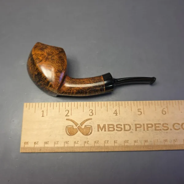 Sebastian Heck Smooth Asymmetric Golden Contrast Fugu Handmade Briar Pipe, New - Image 11