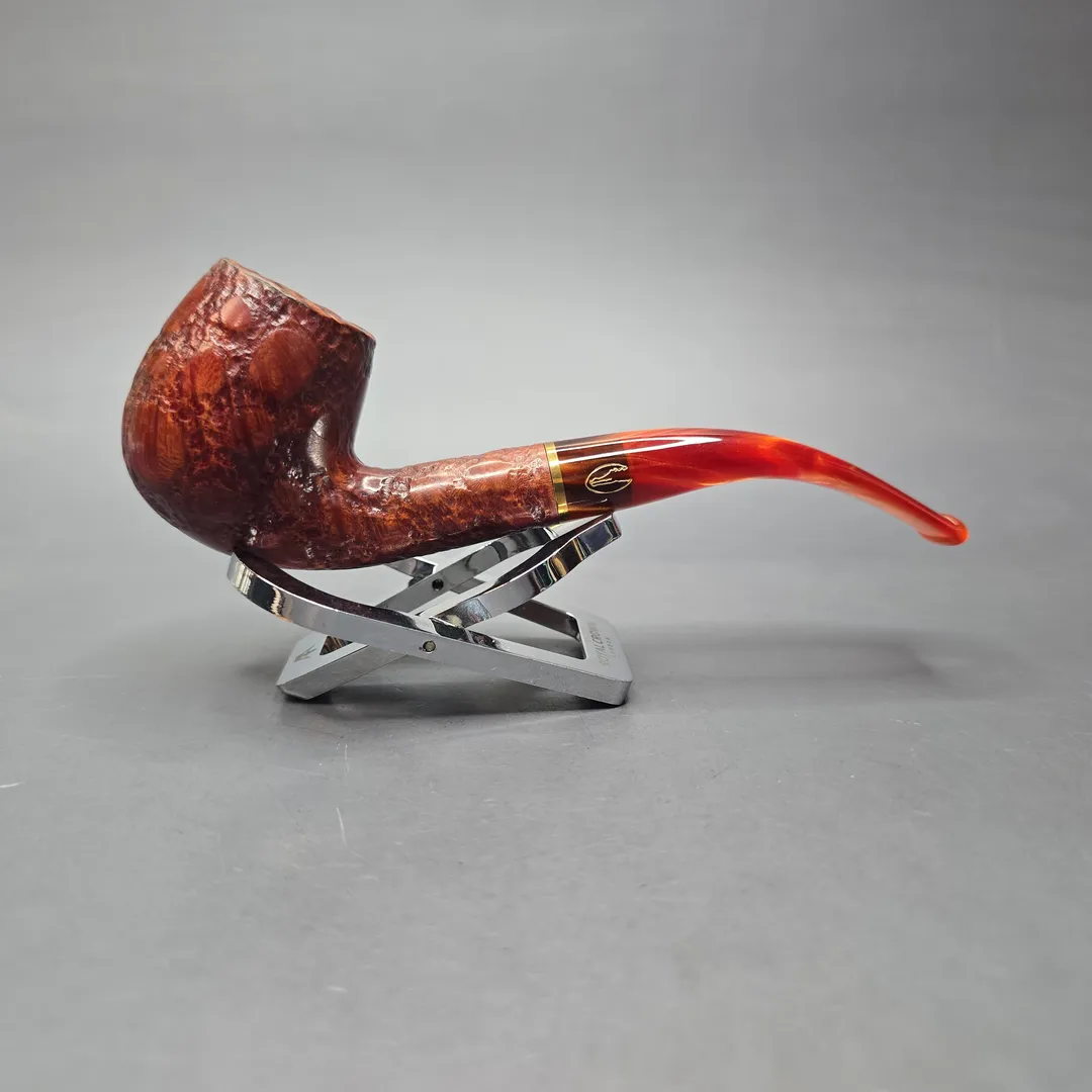 Savinelli Alligator Red 602 Rusticated Bent Billiard Estate Pipe, Italian Estates - Image 2