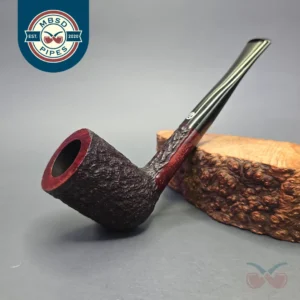 James Upshall Bark Group 6 Partially Rusticated Stack Billiard Estate Briar Pipe, Unsmoked