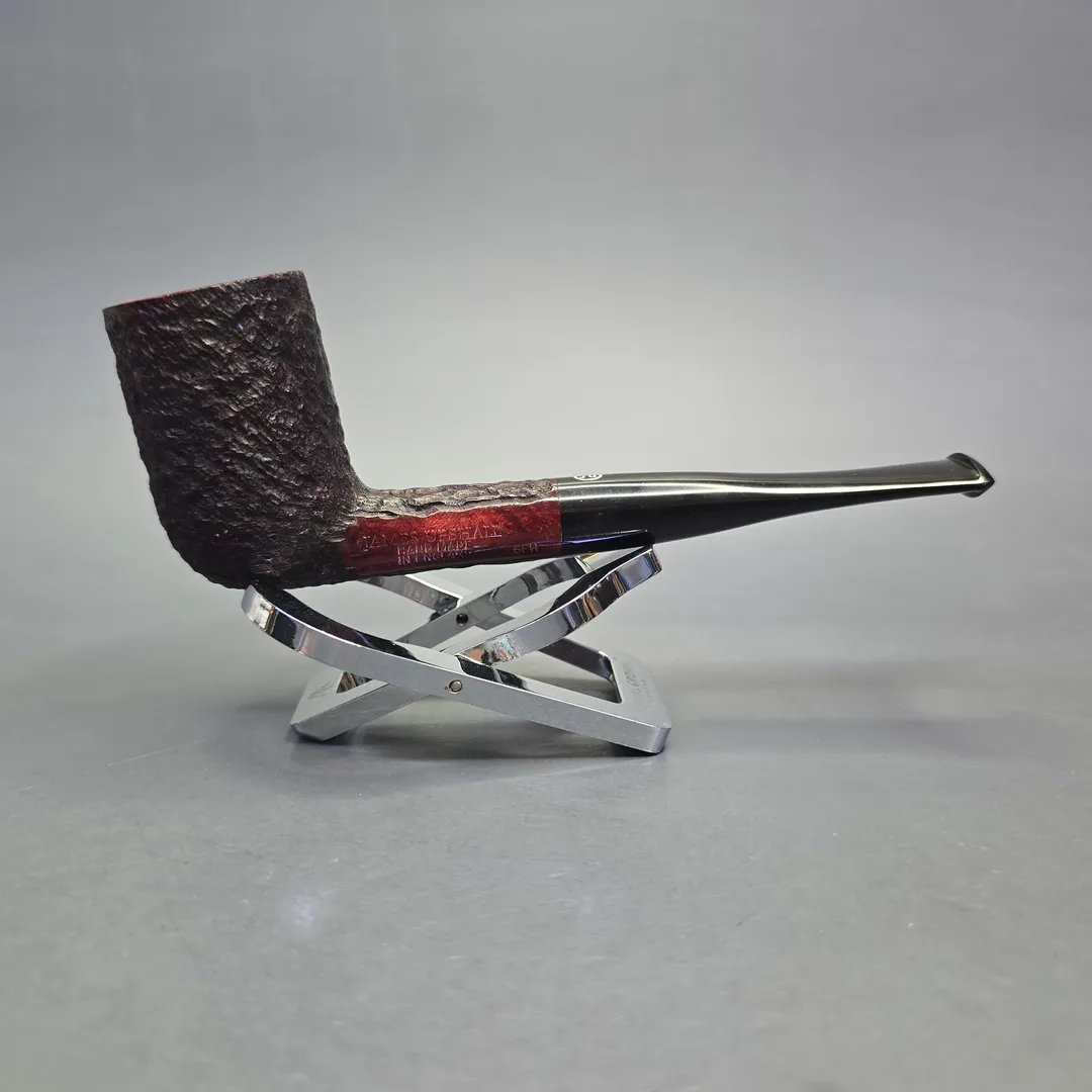 James Upshall Bark Group 6 Partially Rusticated Stack Billiard Estate Briar Pipe, Unsmoked - Image 2