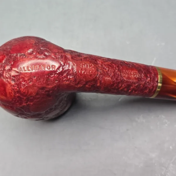 Savinelli Alligator Red 602 Rusticated Bent Billiard Estate Pipe, Italian Estates - Image 12