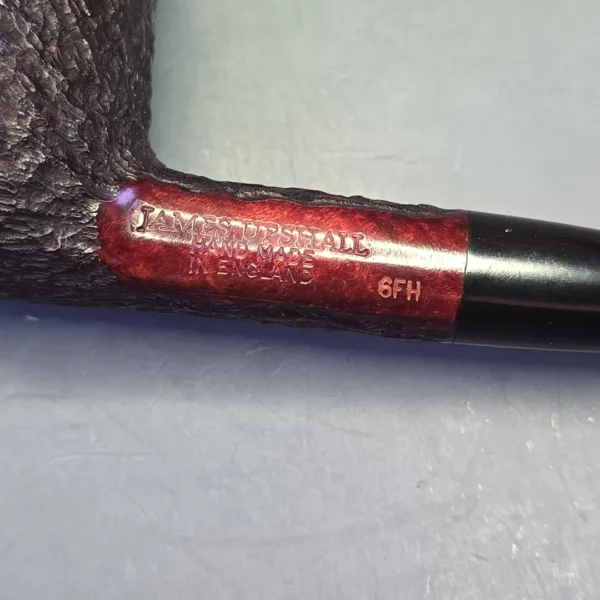 James Upshall Bark Group 6 Partially Rusticated Stack Billiard Estate Briar Pipe, Unsmoked - Image 10