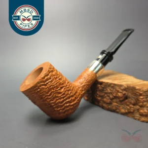 Cavicchi Partially Sandblasted Billiard w/ Silver Estate Briar Pipe, Unsmoked