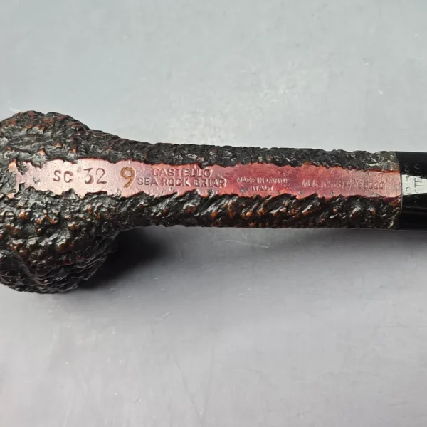 Castello (1950s-60s) Sea Rock Briar SC 32 Rusticated Canadian Estate Briar Pipe, Italian Estates - Image 10