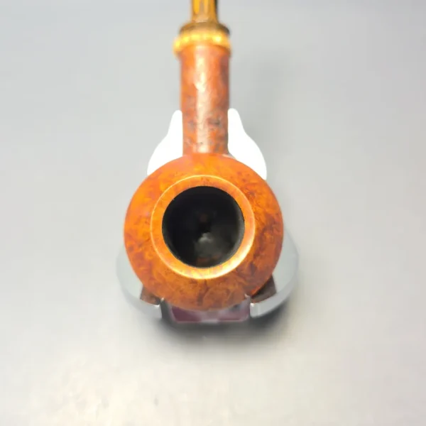 Smith House Partially Sandblasted Long Shank Rhodesian w/ Bamboo Estate Briar Pipe, American Estates - Image 7