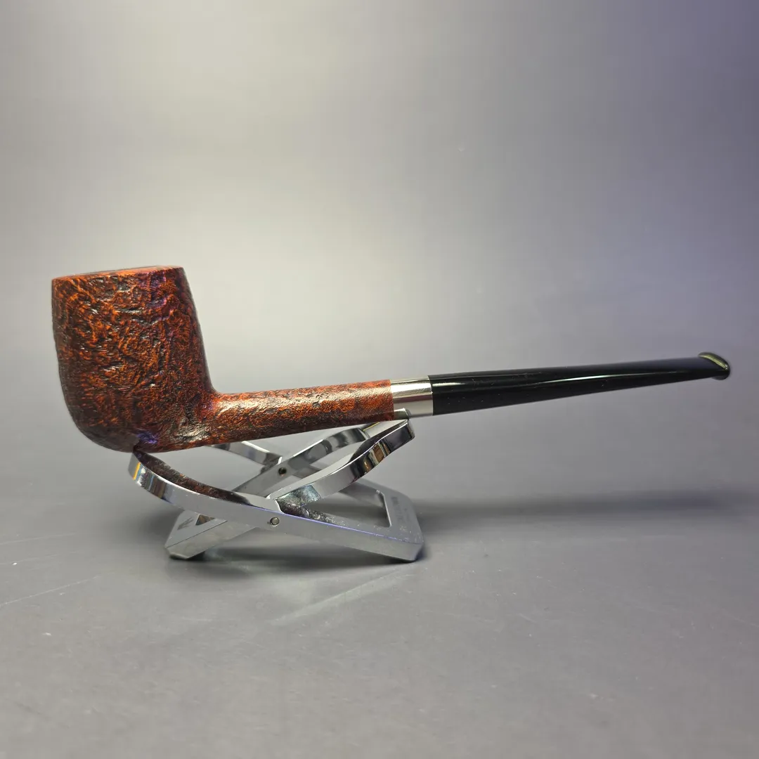 Bruno Nuttens Bing B2 Partially Sandblasted Billiard w/ Aluminum Briar Pipe, New - Image 2