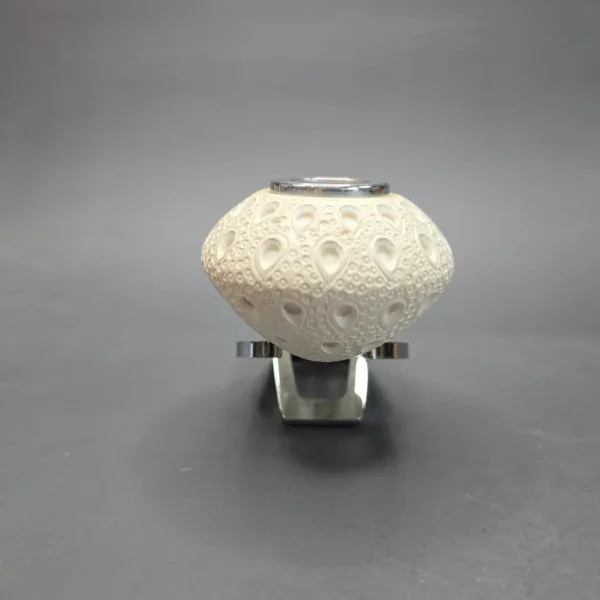 MBSD Meerschaum Nickel Mounted XL Lattice Carved Author Reverse Calabash Block Meerschaum Pipe, New - Image 4
