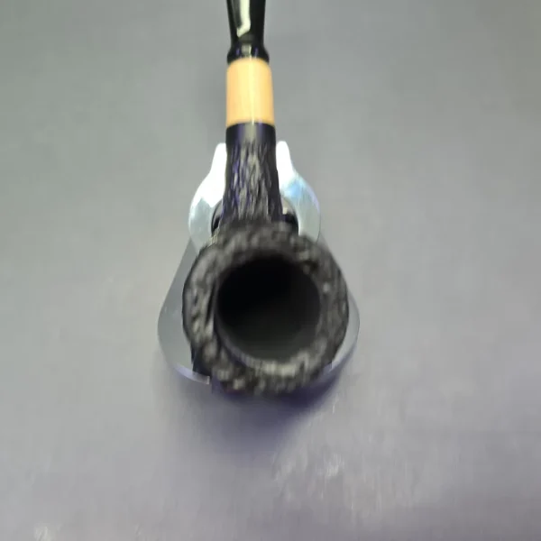 MBSD Briars by Piero Vitale Black Rusticated Billiard w/ Boxwood, Briar Pipe, New - Image 7