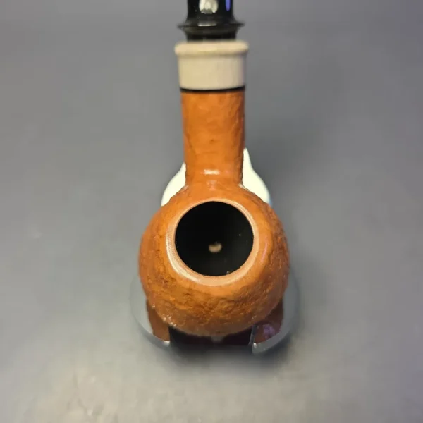 Sebastian Heck Natural Sandblasted Apple w/ Antler Handmade Briar Pipe, New - Image 7