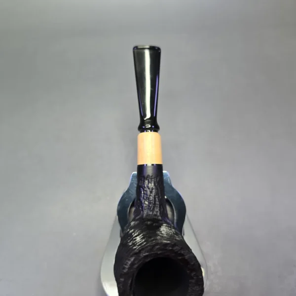 MBSD Briars by Piero Vitale Black Rusticated Billiard w/ Boxwood, Briar Pipe, New - Image 8