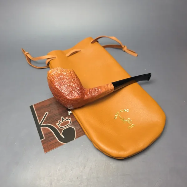 Nate King Natural Sandblasted Panel Dublin Handmade Briar Pipe, New - Image 13
