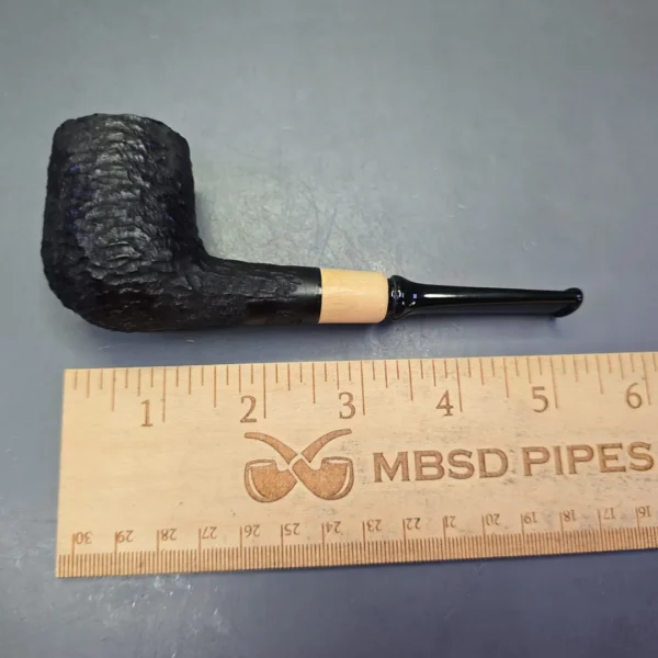 MBSD Briars by Piero Vitale Black Rusticated Billiard w/ Boxwood, Briar Pipe, New - Image 10