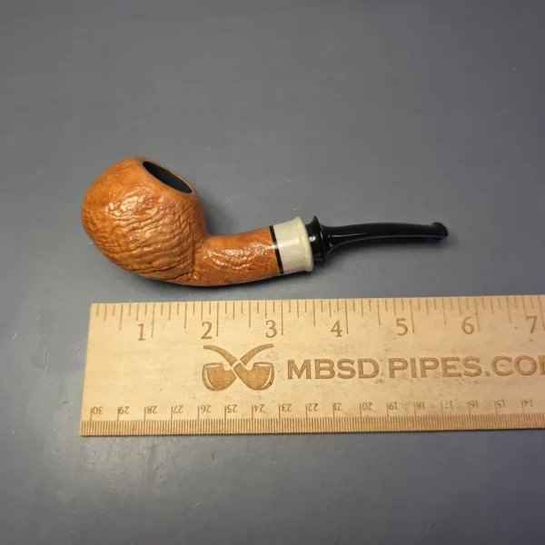 Sebastian Heck Natural Sandblasted Apple w/ Antler Handmade Briar Pipe, New - Image 10