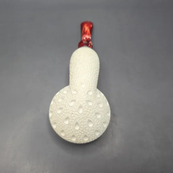 MBSD Meerschaum Nickel Mounted XL Lattice Carved Author Reverse Calabash Block Meerschaum Pipe, New - Image 10
