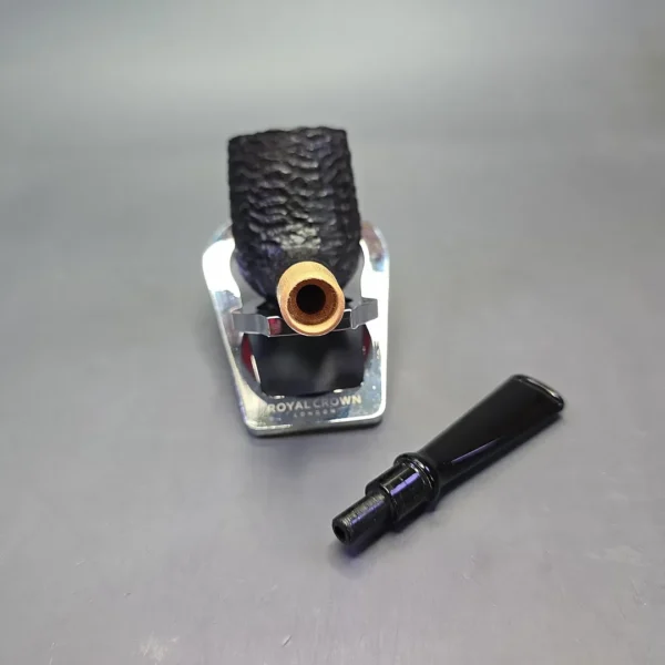 MBSD Briars by Piero Vitale Black Rusticated Billiard w/ Boxwood, Briar Pipe, New - Image 12