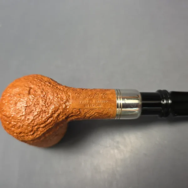 Cavicchi Partially Sandblasted Billiard w/ Silver Estate Briar Pipe, Unsmoked - Image 11