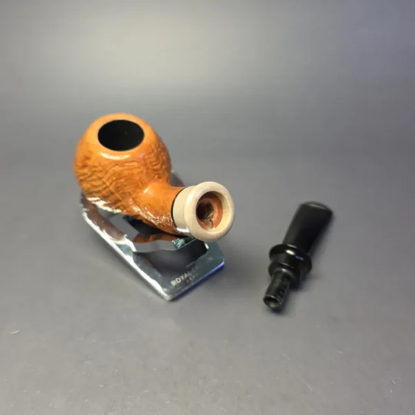 Sebastian Heck Natural Sandblasted Apple w/ Antler Handmade Briar Pipe, New - Image 12