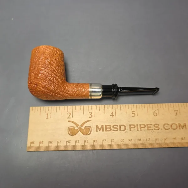 Cavicchi Partially Sandblasted Billiard w/ Silver Estate Briar Pipe, Unsmoked - Image 12