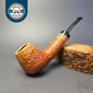 Sebastian Heck Natural Sandblasted Long Shank Brandy w/ Mammoth Handmade Briar Pipe, New