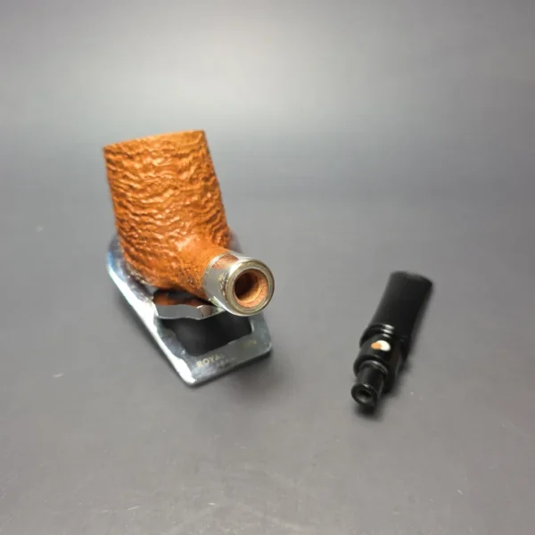 Cavicchi Partially Sandblasted Billiard w/ Silver Estate Briar Pipe, Unsmoked - Image 14