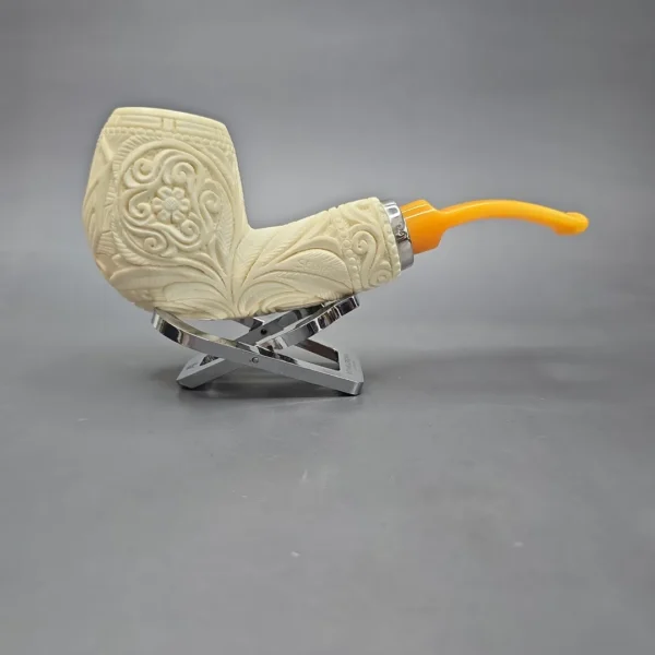 MBSD Meerschaum Silver XL US Air Force Brandy Reverse Calabash Block Meerschaum Pipe, New - Image 3