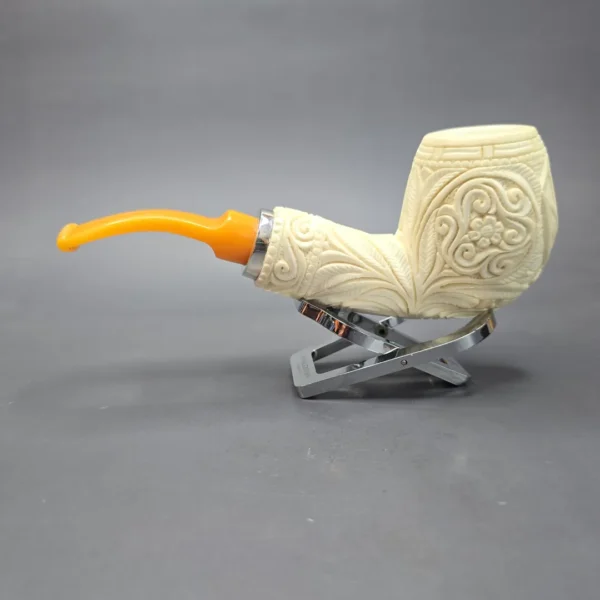 MBSD Meerschaum Silver XL US Air Force Brandy Reverse Calabash Block Meerschaum Pipe, New - Image 5