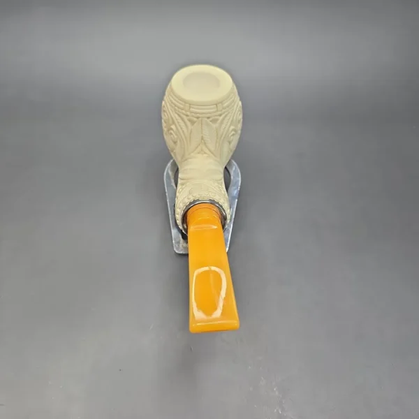 MBSD Meerschaum Silver XL US Air Force Brandy Reverse Calabash Block Meerschaum Pipe, New - Image 6
