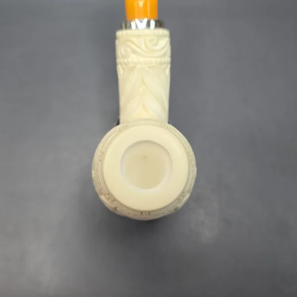 MBSD Meerschaum Silver XL US Air Force Brandy Reverse Calabash Block Meerschaum Pipe, New - Image 7