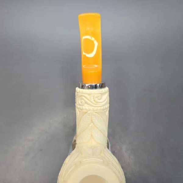 MBSD Meerschaum Silver XL US Air Force Brandy Reverse Calabash Block Meerschaum Pipe, New - Image 8