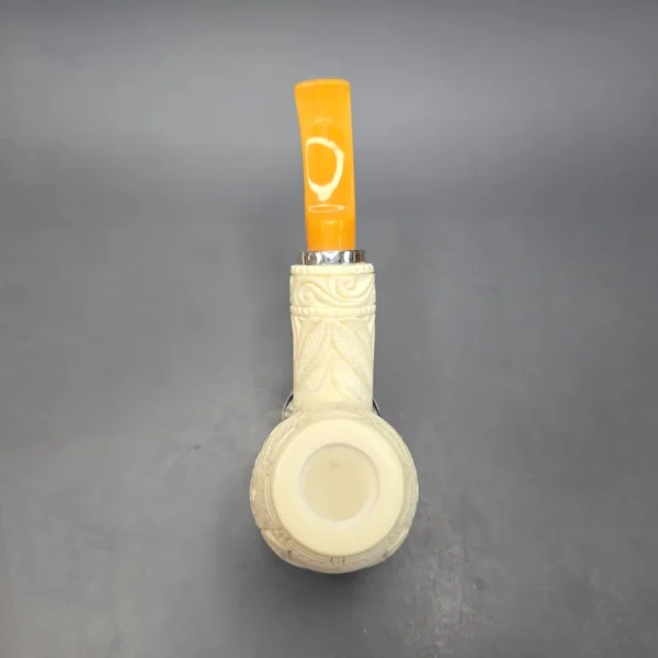 MBSD Meerschaum Silver XL US Air Force Brandy Reverse Calabash Block Meerschaum Pipe, New - Image 9