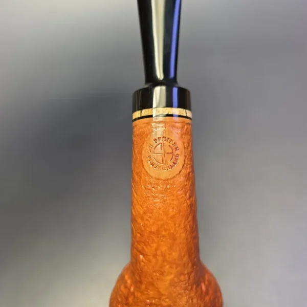 Sebastian Heck Natural Sandblasted Long Shank Brandy w/ Mammoth Handmade Briar Pipe, New - Image 10