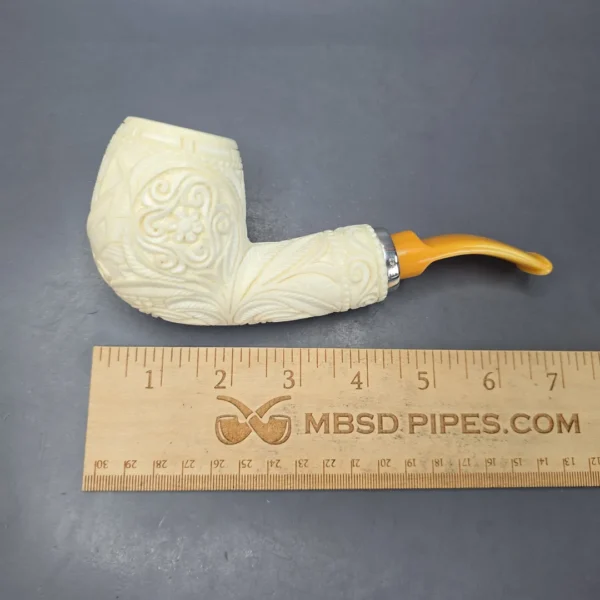 MBSD Meerschaum Silver XL US Air Force Brandy Reverse Calabash Block Meerschaum Pipe, New - Image 11
