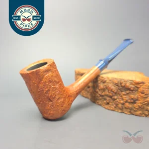 Nate King Natural Sandblasted "Dan Shape" Stack Handmade Briar Pipe, New