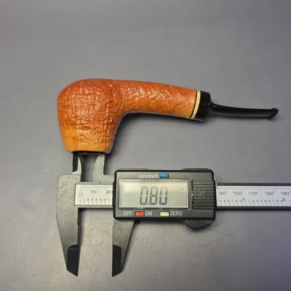 Sebastian Heck Natural Sandblasted Long Shank Brandy w/ Mammoth Handmade Briar Pipe, New - Image 12