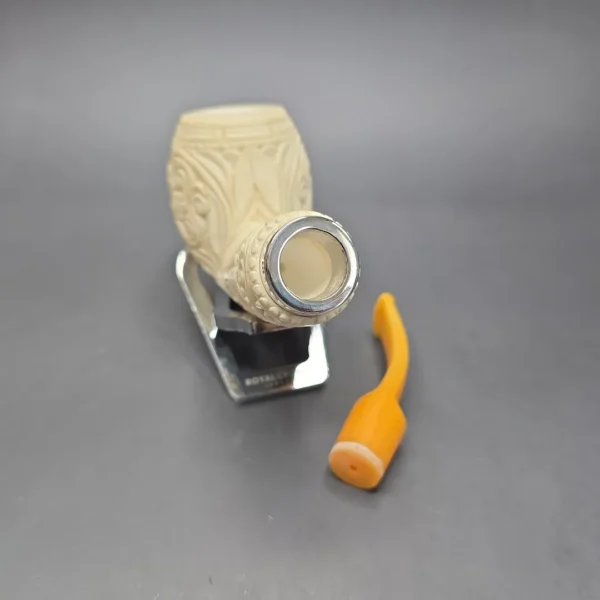 MBSD Meerschaum Silver XL US Air Force Brandy Reverse Calabash Block Meerschaum Pipe, New - Image 13