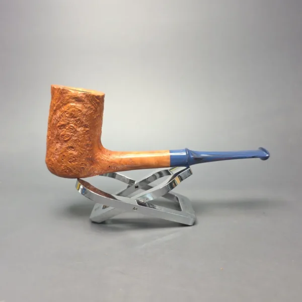 Nate King Natural Sandblasted "Dan Shape" Stack Handmade Briar Pipe, New - Image 3