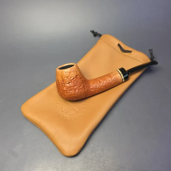 Sebastian Heck Natural Sandblasted Long Shank Brandy w/ Mammoth Handmade Briar Pipe, New - Image 14