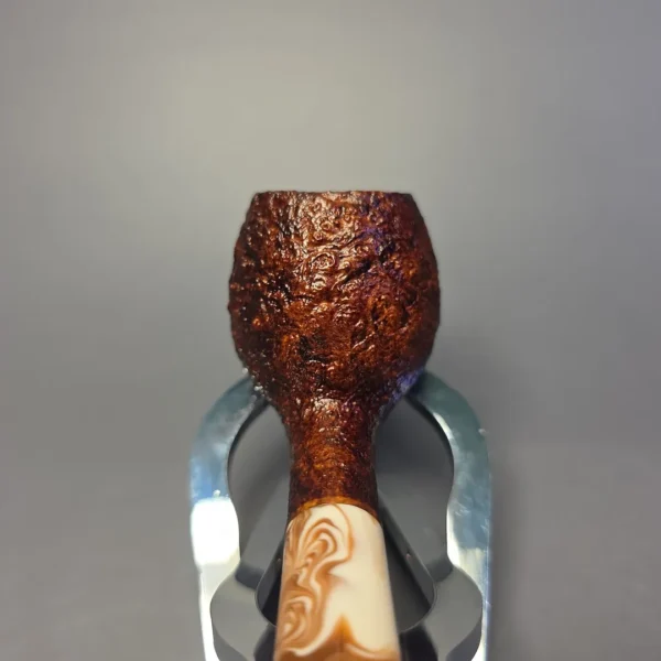 Moonshine MS07 Leather Sandblasted Devil Anse w/ Coffee Stem Briar Pipe, New - Image 6