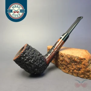 Don Carlos One Note Partially Rusticated Billiard Estate Briar Pipe, Italian Estates