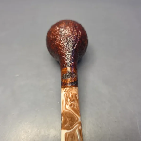 Moonshine MS07 Leather Sandblasted Devil Anse w/ Coffee Stem Briar Pipe, New - Image 8
