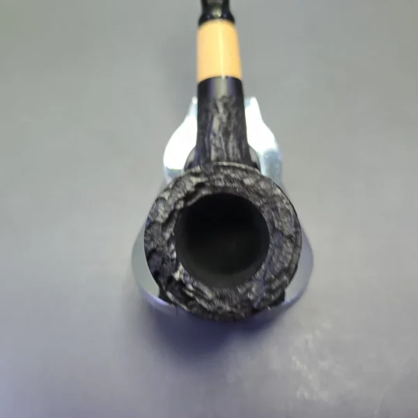 MBSD Briars by Piero Vitale Black Rusticated Billiard w/ Boxwood, Briar Pipe, New - Image 6