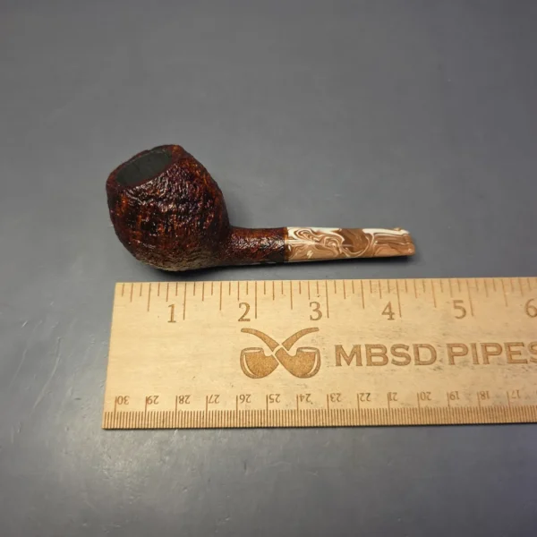 Moonshine MS07 Leather Sandblasted Devil Anse w/ Coffee Stem Briar Pipe, New - Image 9