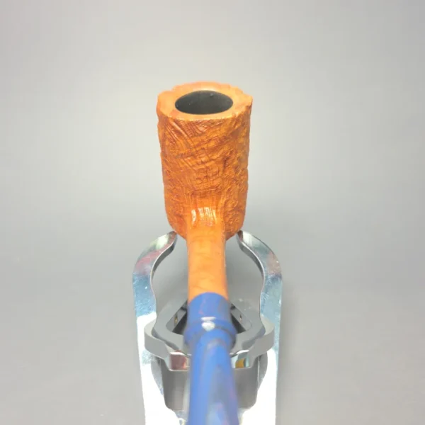 Nate King Natural Sandblasted "Dan Shape" Stack Handmade Briar Pipe, New - Image 7