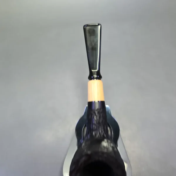 MBSD Briars by Piero Vitale Black Rusticated Billiard w/ Boxwood, Briar Pipe, New - Image 7
