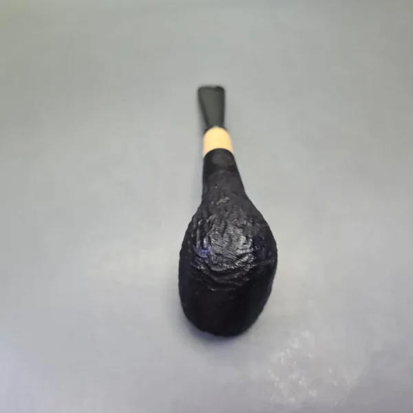 MBSD Briars by Piero Vitale Black Rusticated Billiard w/ Boxwood, Briar Pipe, New - Image 9
