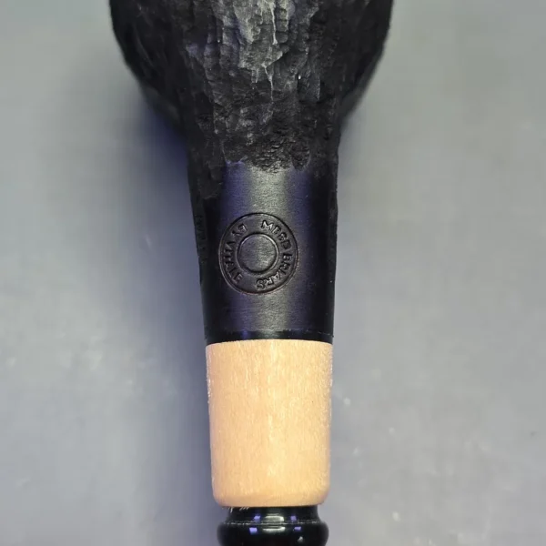 MBSD Briars by Piero Vitale Black Rusticated Billiard w/ Boxwood, Briar Pipe, New - Image 10